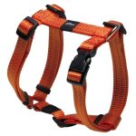 Rogz Utility Medium 16mm Snake Dog H-harness Orange Reflective