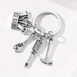 1PC Creative Kit Pendant Keychain For Men Screwdriver Wrench Hammer Pendant Keychain Father's Day Gift