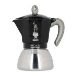 Bialetti Moka Induction Stovetop Espresso Maker Moka Pot - Black 6 Cup 180ML Yield