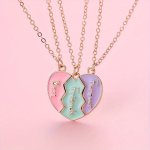 3PCS Simple And Fashion Broken Heart Pendant Necklaces For Best Friends For Birthdays Anniversaries And Graduation Christmas Gif