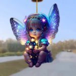 Charming 2D Angel Pendant - Perfect For Car Mirrors Backpacks & Keychains Ideal For Halloween Christmas Easter & More