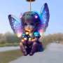 Charming 2D Angel Pendant - Perfect For Car Mirrors Backpacks & Keychains Ideal For Halloween Christmas Easter & More