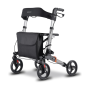 Folding Shopping Trolley With Seat & Storage Bag-grey