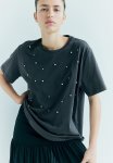 Embellished T-Shirt - Grey