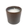 H&s - Candle In Glazed Stoneware Pot - 7X6CM - Brown