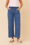 STELLAR Womens High Waist Elasicated Jeans In Mid Wash - Mid Wash 16