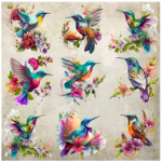 Tear Resistant Deco Print Humming Birds 9'S