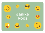 Ice Cream Tub School Label : Emoji Green