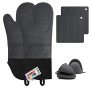 Silicone Oven Mitts And Pot Holders Sets Mtzrfll Extra Long Heat Resistant Oven Gloves With Hot Pads And MINI Oven Mits Set For Kitchen