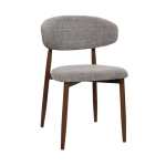 Lucien Dining Chair - Upholstered With Metal Wallnut Legs - Beige