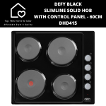 Defy Black Slimline Solid Hob With Control Panel - 60CM DHD415