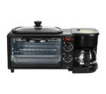 3 In 1 MINI Oven Electrical Breakfast Maker 2 Cup Coffee Maker Black