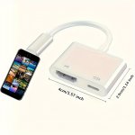Adaptec Adapter For Iphone To Hdtv Plug And Play 1080P Screen Converter With Charging Port For Iphone ipad Compatible With I-o-s