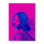 Angel Pink & Blue Art Print - A3