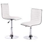 Smte Design Guild Stools 2 Piece Set Armless Bar Stools White With Keychain