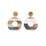 Coco Caf Acrylic Earrings - Marbled Brown Acrylic