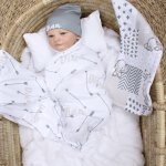 Wrap Set Swaddle Set Simple Grey Monochrome Ellie Elephant Set