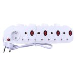 Redisson 9 Way Multi-plug With Illuminated Switches White
