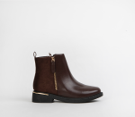 Brown Flat Ankle Boot For Women - 8 Brown