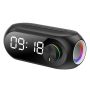 Alarm Clock Radio For Bedrooms With Color Night Light Black