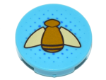 Parts Tile Round 2 X 2 With Bottom Stud Holder With Gold Bumblebee With Tan Wings Pattern 14769PB162