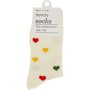 Clicks Trendy Socks Cream With Multi Heart 3-6