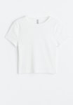 Ribbed Cropped Top - White