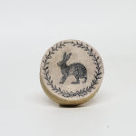 NA0100 Printed Wooden Knob Rabbit