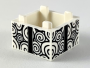 Parts Container Box 2 X 2 X 1 - Top Opening With Flat Inner Bottom With Black Spirals And Gift Wrap Ribbon Pattern 35700PB03