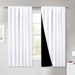 Nicetown 100% Blackout Window Curtain Panels Cold And Full Light Blocking Drapes With Black Liner 54 Inches Drop Thermal Insulat