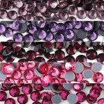 1440PCS Dmc Glass Hotfix Rhinestones Set - Assorted Colors Lavender Tanzanite Deep Purple Rose Red Fuchsia For Diy Clothing Shoe