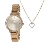 Ladies Gold Watch 2 Piece Box Set- HBSL4057