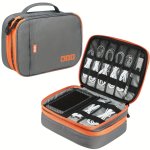 Double Layer Electronic Accessories Organizer Multifunctional USB Cable Bag Digital Gadget Zipper Storage Bag Business Travel Ac