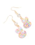 Goldair Gold Diamante Bunny Shaker Bubble Drop Earrings