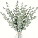 Artificial Eucalyptus Leaves Stems 10 12PCS Plastic Greenery For Wedding Centerpiece Home Office Decor Tabletop Floral Arrangeme