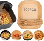 Generic 100PCS Non-stick Air Fryer Liners Square Trays Airfryer Tray