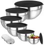 Winproper Mixing Bowls With Lids Set 6 Pcs Stainless Steel Mixing Bowls With 3 Grater Attachments Kitchen Food Storage Organizers Nesting Mixing Bow
