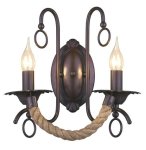 Metal Wall Bracket With Rope - 2 Light