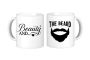 Beauty And The Beard Couples Coffee Mug Set - Romantic Gift For Him And Her