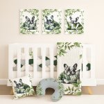 Cot Duvet Bedding Doggy French Bulldog Leaves