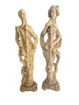 Large Asian Couple Statue Vintage