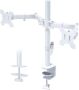 Dual Arm Monitor Stand 13-27 Height Adjustable & Tilt Swivel White