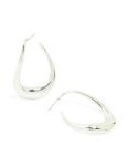 Silver Medium 3D Abstract Round Stud Earrings