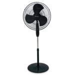 Mellerware Fan 3 Speed Height Adjustable Pedestal Steel Black 40CM 50W "elegant Breeze
