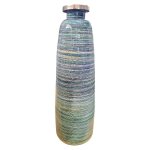 Enamel Cylindrical Vintage Vase Green 76 Cm
