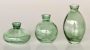 S/3 Small Green Glass Vases 12CM Tallest