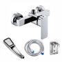 4 In 1 Square Shower Faucet With Hand Shower With Pipe And Holder