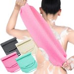 Moukeren Exfoliating Back Scrubber With Handles 4 Pack Nylon Back Exfoliator Extended Length Washers Scrubbers Stretchable Pull