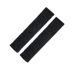 Car Seat Belt Shoulder Pads - Soft Polyester Cover - Pack Of 2 - Black