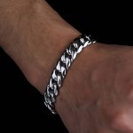 Lmnbz Men's Premium Titanium Steel Cuban Link Bracelet - Durable With Lobster Clasp No Fade & Washable
